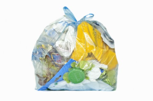 Mid-rise flats near Abbey Wood station with waste destined for removal