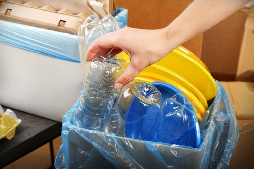 Professional waste management team at work